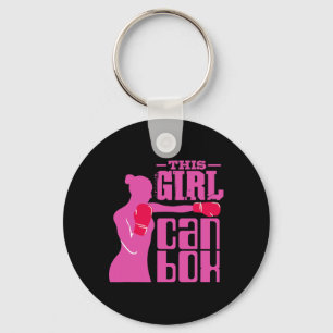 Fitness Boxing Ring Girl With Gloves - I Love Kick Key Ring