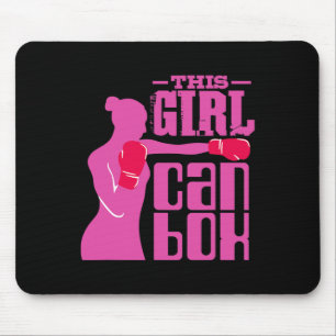 Fitness Boxing Ring Girl With Gloves - I Love Kick Mouse Pad