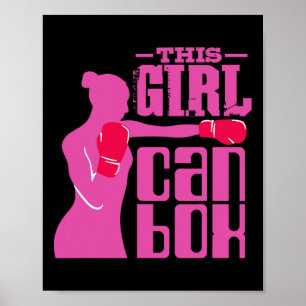 Fitness Boxing Ring Girl With Gloves - I Love Kick Poster