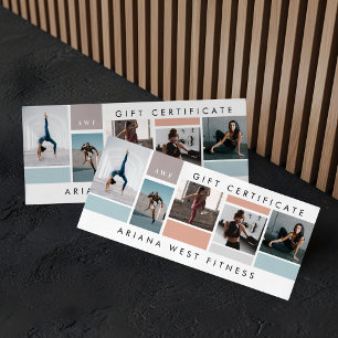 Fitness Brand Photo Collage Gift Certificate