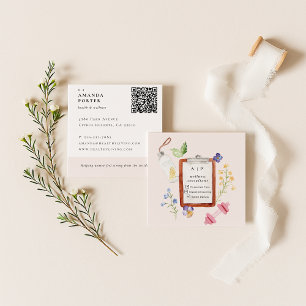 Fitness Branding Wellness Coach QR Code Square Business Card