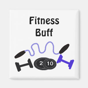 Fitness Buff with Workout Gear Magnet