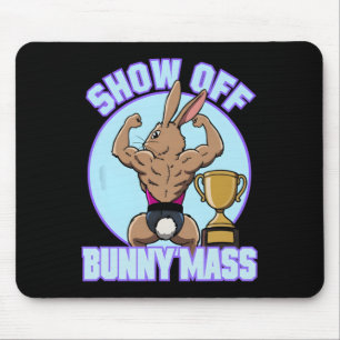 Fitness Bunny Bodybuilder Show Off Bunny M Funny R Mouse Pad