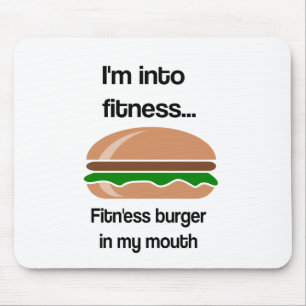 Fitness Burger Funny Quote Mouse Pad
