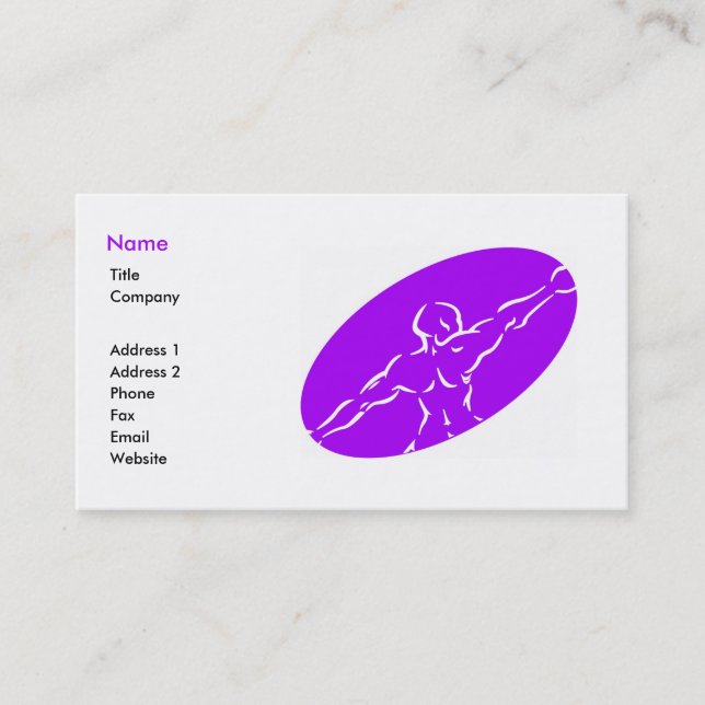 Fitness Business Card Template - purple (Front)