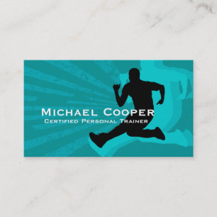 Fitness Business Card Turquoise Blue
