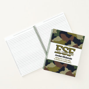 Fitness Business   Personal Trainer Monogram Logo Notebook