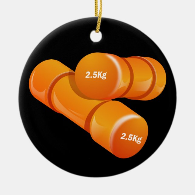 Fitness! by SRF Ceramic Tree Decoration (Front)