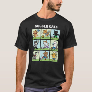 Fitness Cats Soccer Graphic for Cat Lovers Long Sl T-Shirt