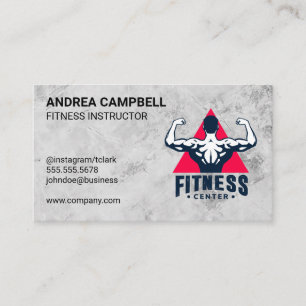 Fitness Centre Man Flexing Muscles Business Card