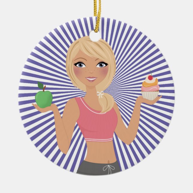 Fitness! Ceramic Ornament (Front)