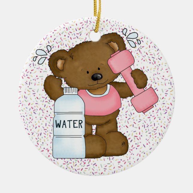 Fitness! Ceramic Tree Decoration (Front)