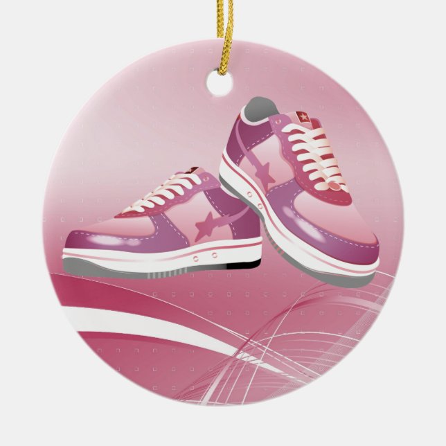 Fitness! Ceramic Tree Decoration (Front)