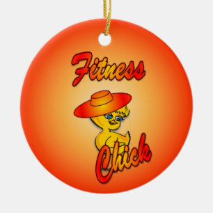 Fitness Chick #5 Ceramic Tree Decoration