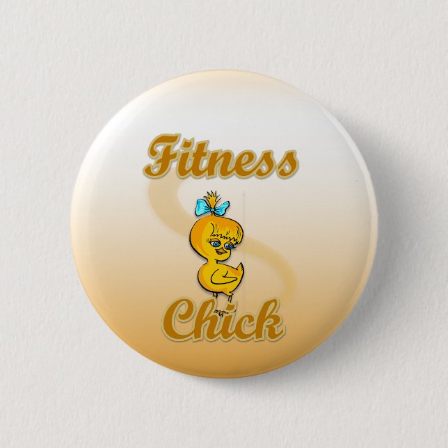 Fitness Chick 6 Cm Round Badge (Front)