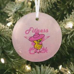 Fitness Chick #8 Glass Tree Decoration
