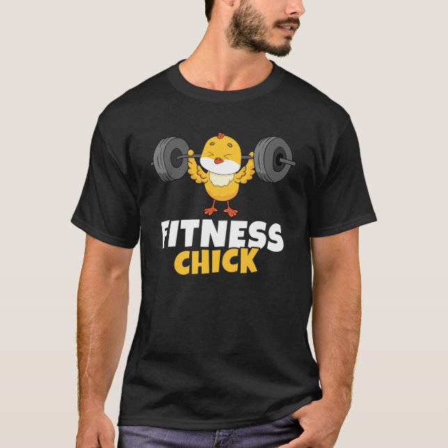 Fitness Chick Bodybuilding Workout Gym Women Weigh T-Shirt (Front)