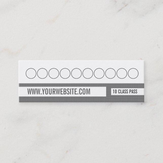 Fitness Class Business Card 10 Class Pass Card (Front)