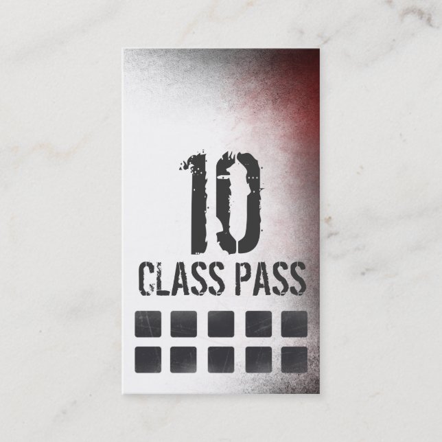 Fitness Class Business Card 10 Class Pass Card (Front)
