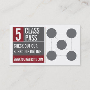 Fitness Class Business Card 5 Class Pass Card