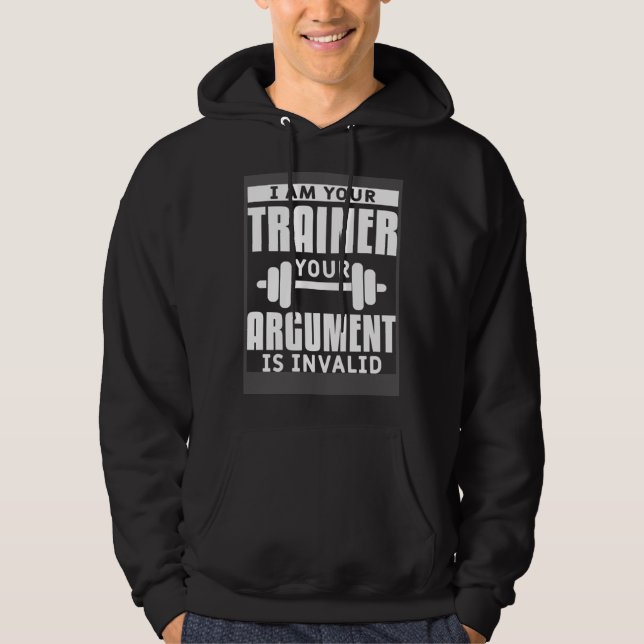 Fitness Coach Gym Training Workout Quote For Train Hoodie (Front)