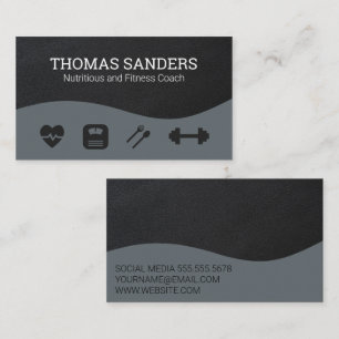 Fitness Coach   Health Icons Business Card