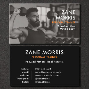 Fitness Coach Professional Photo Business Card