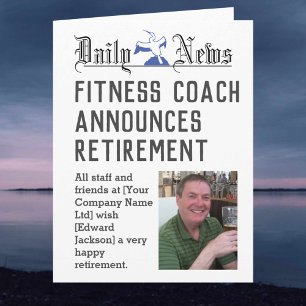 Fitness Coach Retirement Card to Personalize