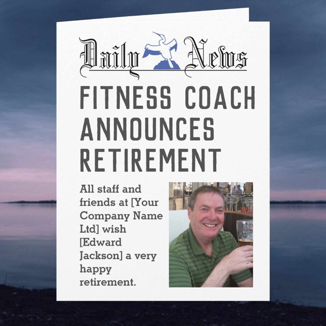 Fitness Coach Retirement Card to Personalize (Creator Uploaded)