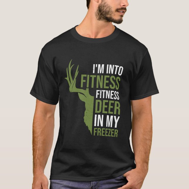 Fitness Deer In Freezer Funny Hunting Dad Deer Hun T-Shirt (Front)