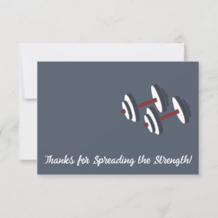 Fitness Dumbbell Landscape Referral Thank You Card
