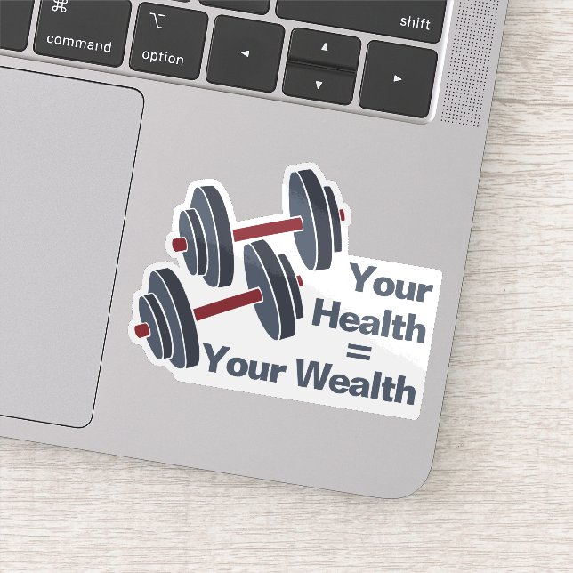 Fitness Dumbbell Your Health = Your Wealth (Detail)