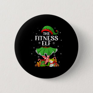 Fitness Elf Christmas Family Elf Squad Xmas Girls 6 Cm Round Badge