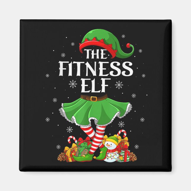 Fitness Elf Christmas Family Elf Squad Xmas Girls  Magnet (Front)