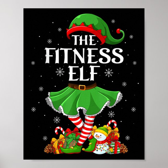 Fitness Elf Christmas Family Elf Squad Xmas Girls  Poster (Front)