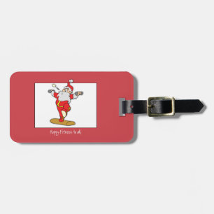 Fitness Exercise Christmas with Santa Luggage Tag