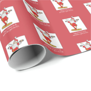 Fitness Exercise Christmas with Santa Wrapping Paper