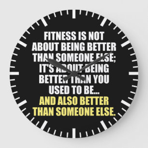 Fitness Funny Motivational Large Clock
