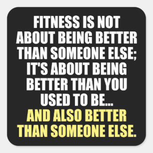 Fitness Funny Motivational Square Sticker