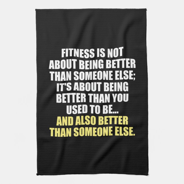 Fitness Funny Motivational Tea Towel (Vertical)