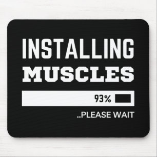Fitness  Funny Workout Installing Muscles Mouse Pad