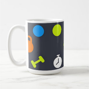 Fitness Gear Workout Pattern Coffee Mug