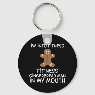 fitness gingerbread in my mouth funny christmas gi key ring