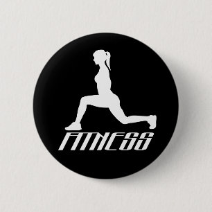 Fitness girl 6 cm round badge