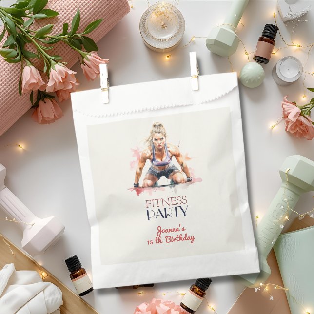 Fitness girl healthy birthday party favour bag (Creator Uploaded)
