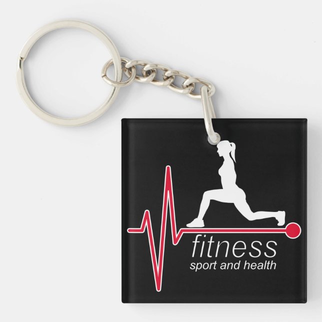 Fitness girl key ring (Front)