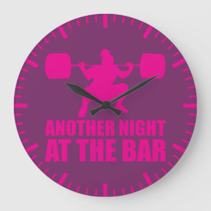 Fitness Girl Workout Gym Large Clock