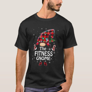 Fitness Gnome Buffalo Plaid Matching Family Christ T-Shirt