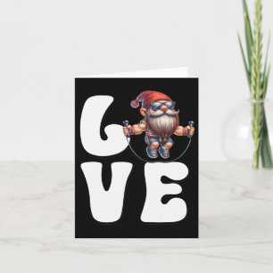 Fitness Gnome Dad With Skipping Rope Loves Cardio Card
