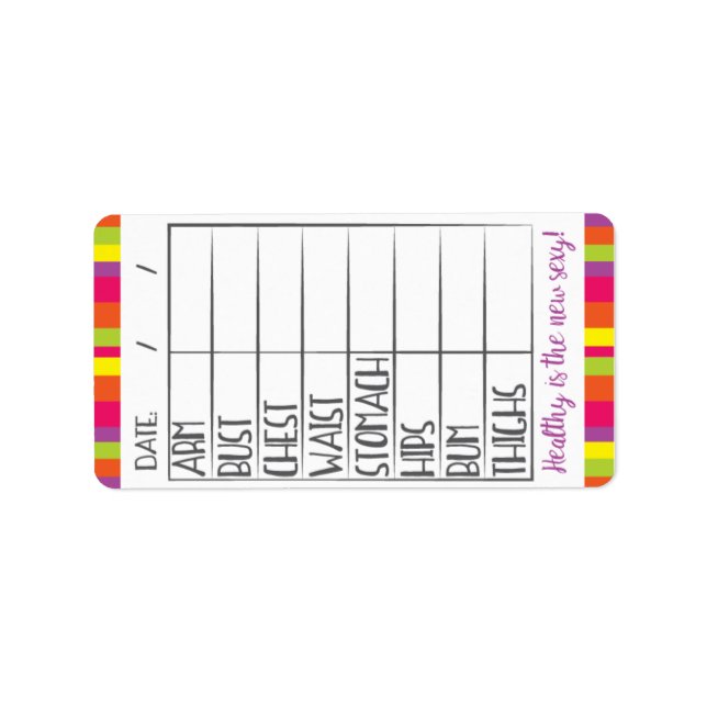 Fitness Goal Tracker - Healthy is the new sexy! Label (Front)